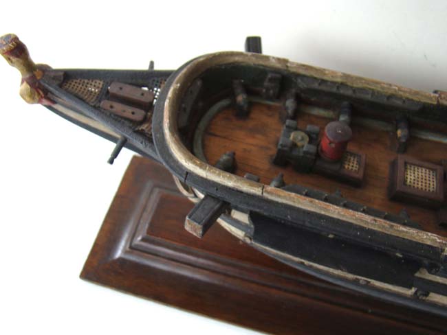 A RARE mid 19th century highly detailed sailor-made model of the 96 gun British warship HMS Asia, circa 1840-1850. — image 7